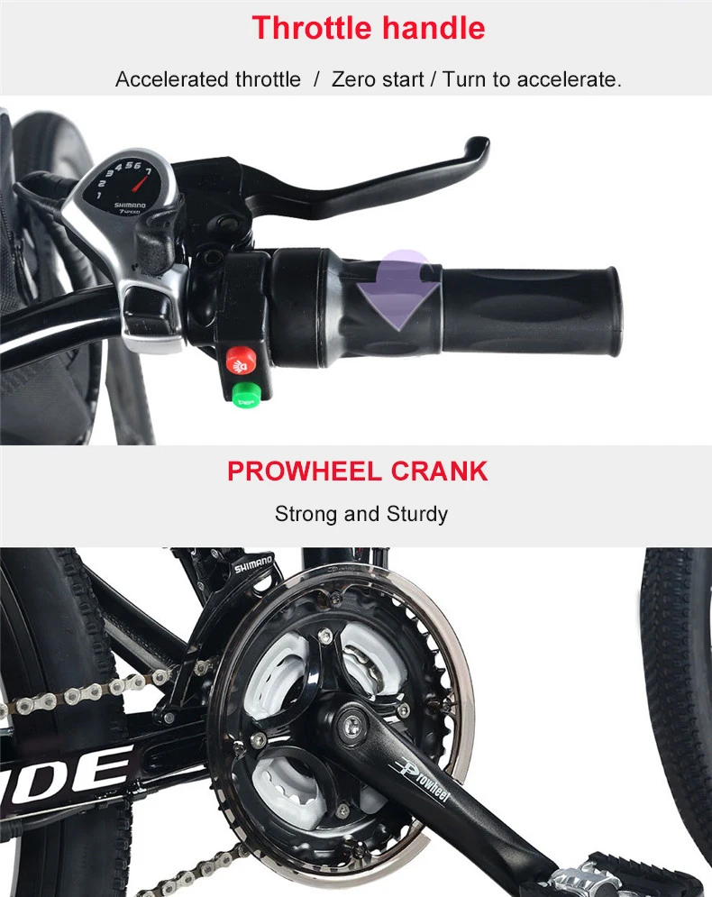 Cheap 26inch electric bicycle 21 speed mountain bike assisted ebike folding frame li-ion battery powerful motor 80km range electricty 25