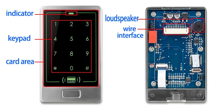 RFID IP65 Водонепроницаемый доступа Управление Touch Металл Клавиатура Автономный 125 кГц карта считывания кода для двери Система контроля