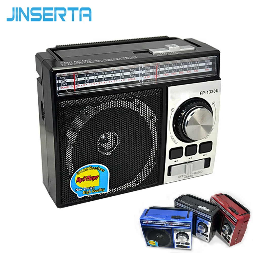 JINSERTA FM/AM/SW Radio Receiver Portable Radio MP3 Player with Rechargeable Battery Support U Disk SD card AUX play цена JINSERTA FM/AM/SW Radio Receiver Portable Radio MP3 Player with Rechargeable Battery Support U Disk SD card AUX play цены онлайн
