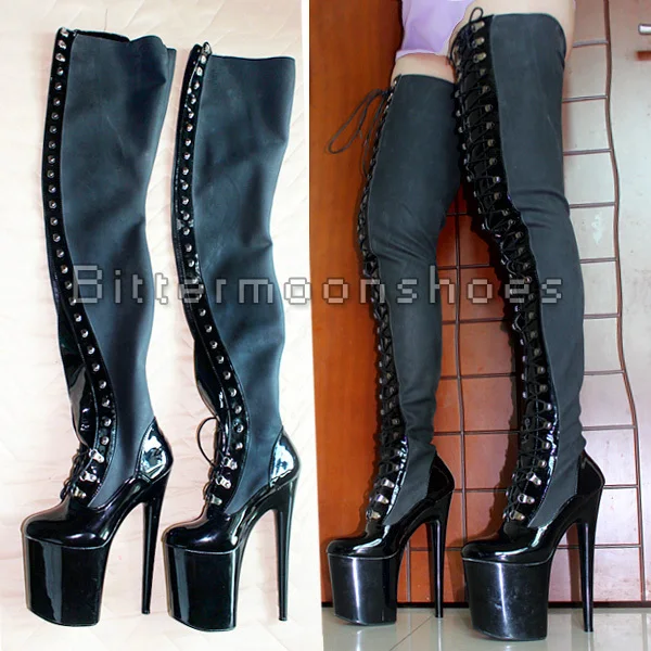 latex over the knee boots