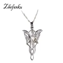 New 2016 Zircon Silver Plated Evenstar Arwen Necklace Copper Pendant Necklace The Lord Film Jewelry For Women