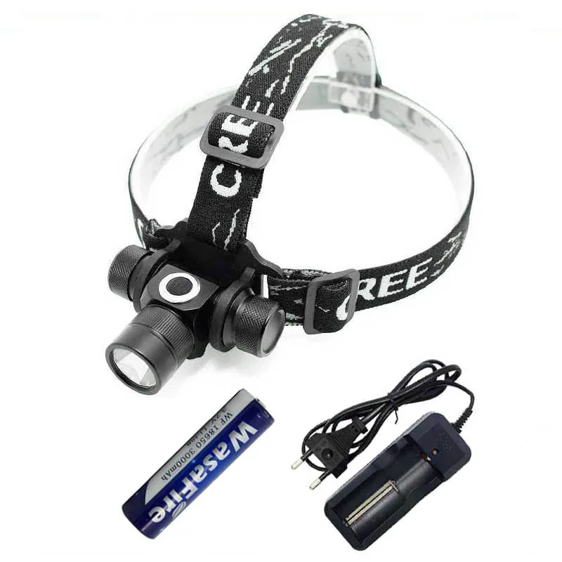 cheap XM L L2 Led Headlight Head Flashlight 18650 Headlamp 2000LM Waterproof Frontal T type Head Torch Lamp Light For Hunting Cycling