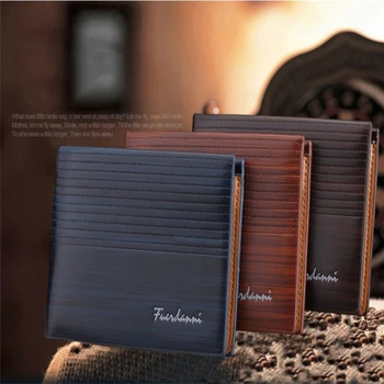 

New Men Genuine Leather Wallet Short Trifold Cowhide Checkbook Card Holder Purse