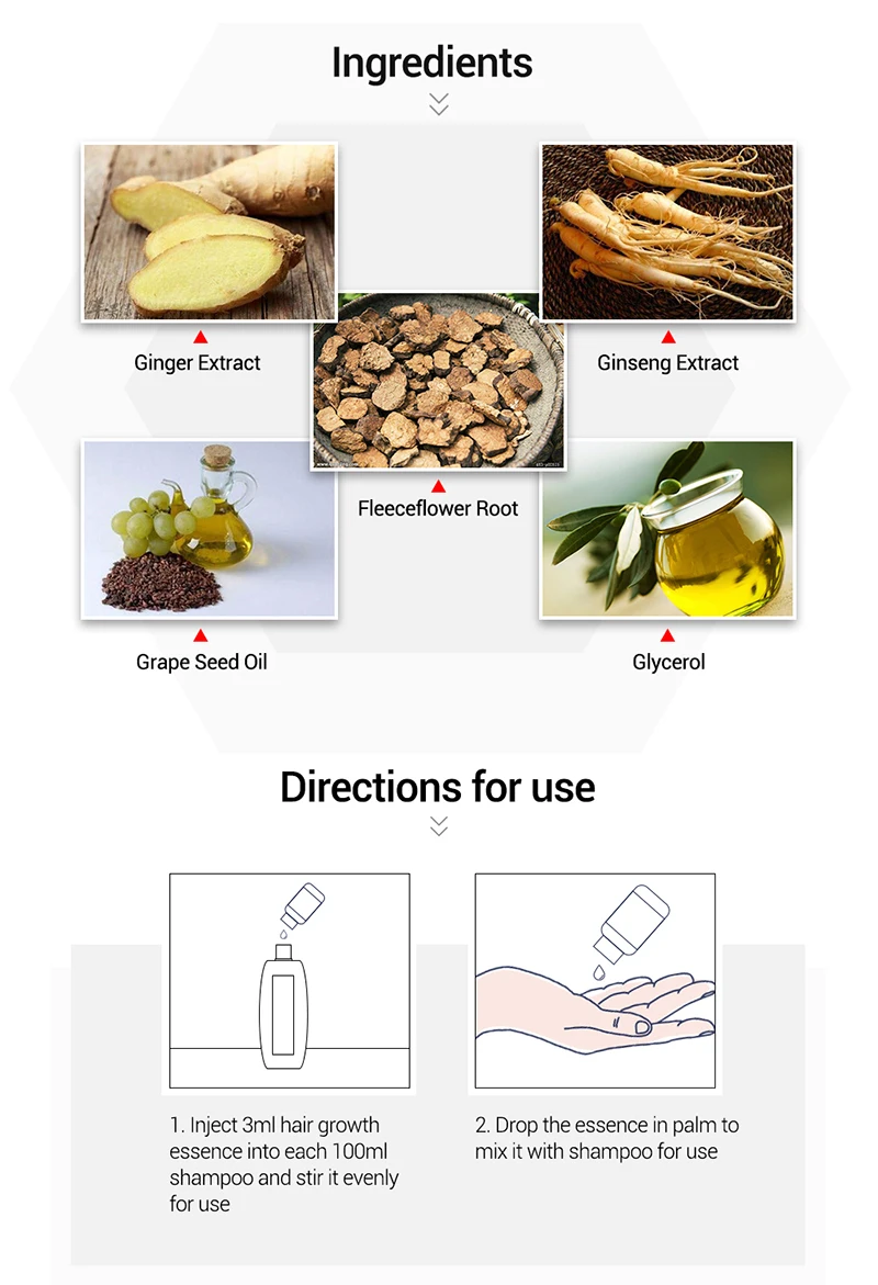 Средства для роста волос ингредиенты имбиря 20 мл масло для роста волос и 30 мл спрей для роста волос для лечения выпадения волос
