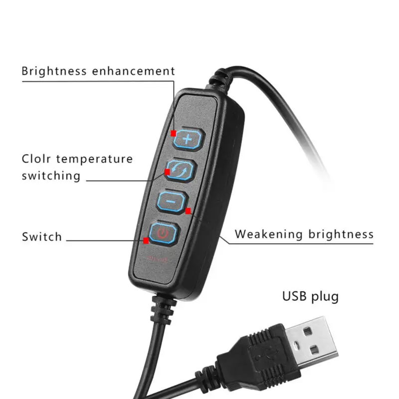 USB светодиодный кольцевой светильник с регулируемой яркостью 5500 K лампа для фотосъемки камера фотостудия телефон видео 5 Вт Портативный USB свет