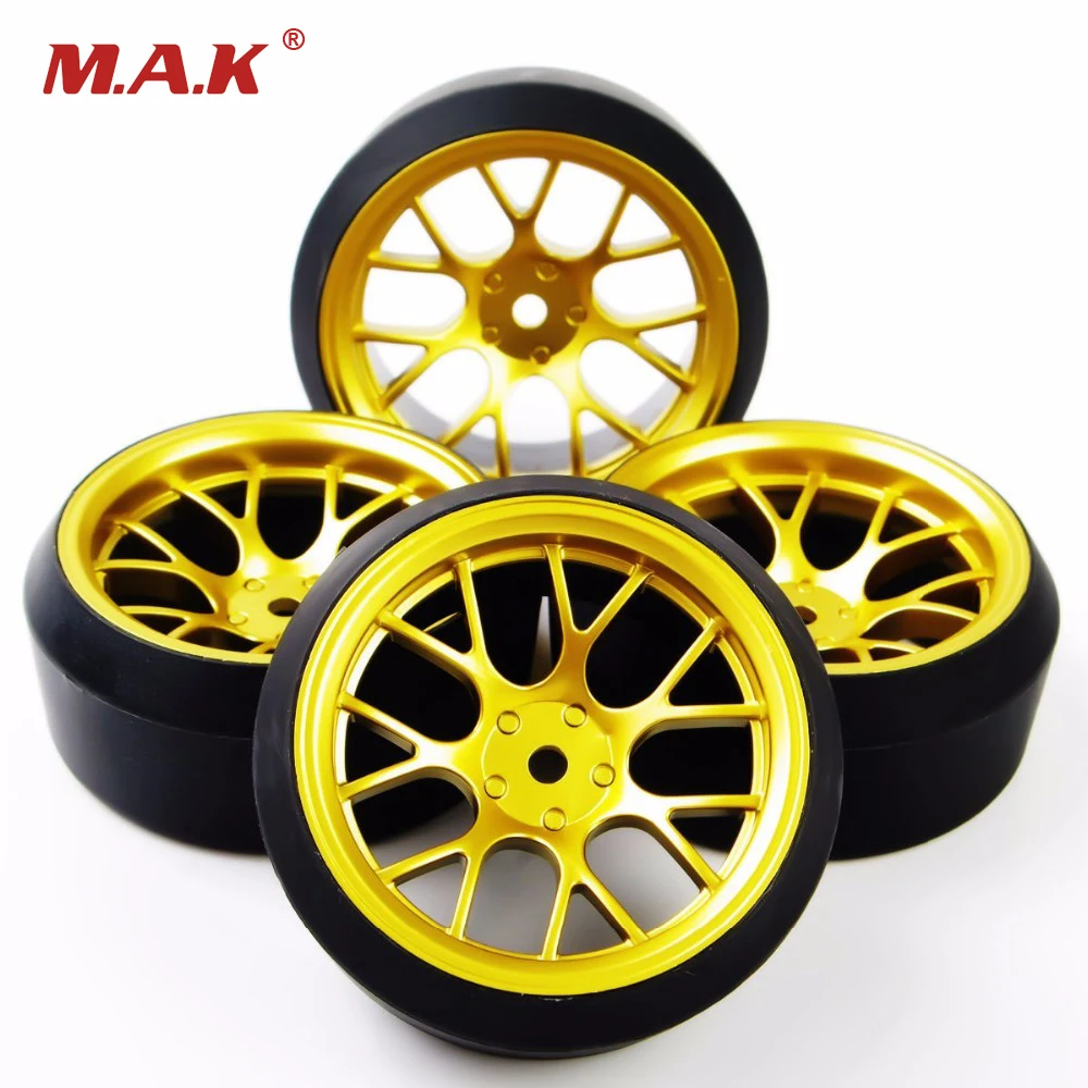 1/10 RC Car Drift Tires Tyre & Wheel Rim 4PCS Set DHG+PP0370 Model Toys