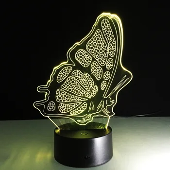 

7 Color Butterfly Lamp 3d Visual Led Night Lights For Kids 3d Illusion Touch Usb Table Lampara Lampe Baby Sleeping Nightlight