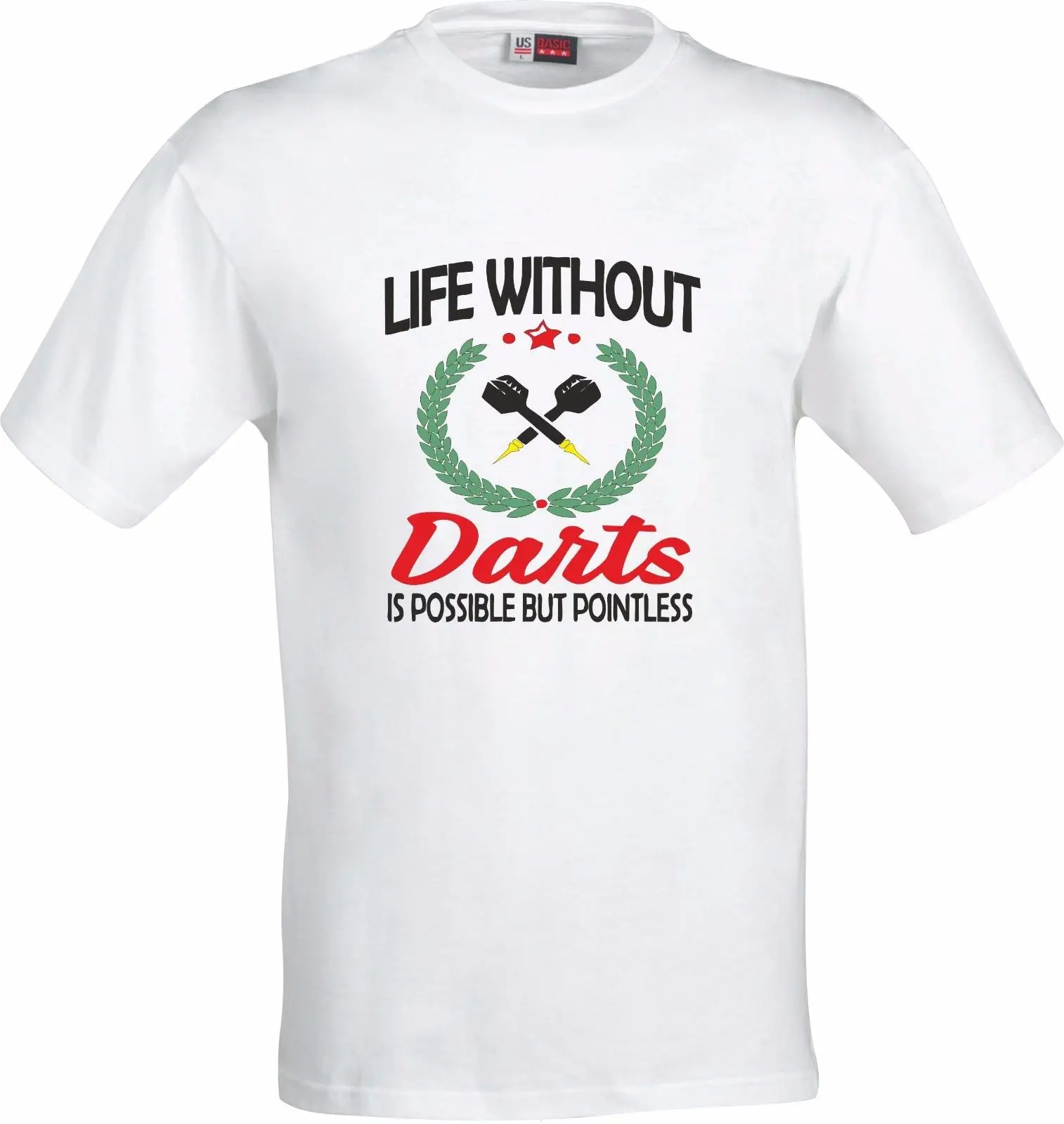 Жизнь без Дартс возможно, но бессмысленные полный цвет сублимации футболка унисекс модные футболки