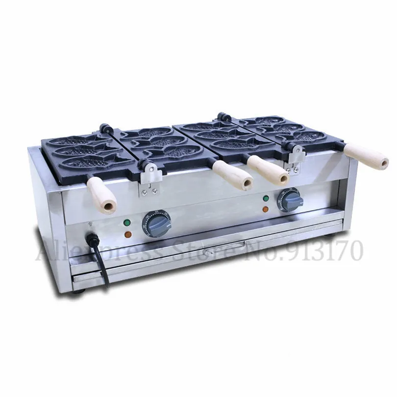 Машина Taiyaki электрическая вафельница в форме рыбы японском стиле для закусок 1104A (8)