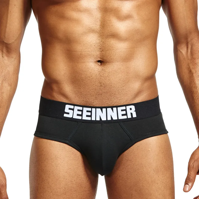 Sexy Briefs Man Underpants Seeinner Underwear Cotton Men Sexy Briefs Shorts Male Panties Low Rise Mens Calzoncillos Hombre M XXL