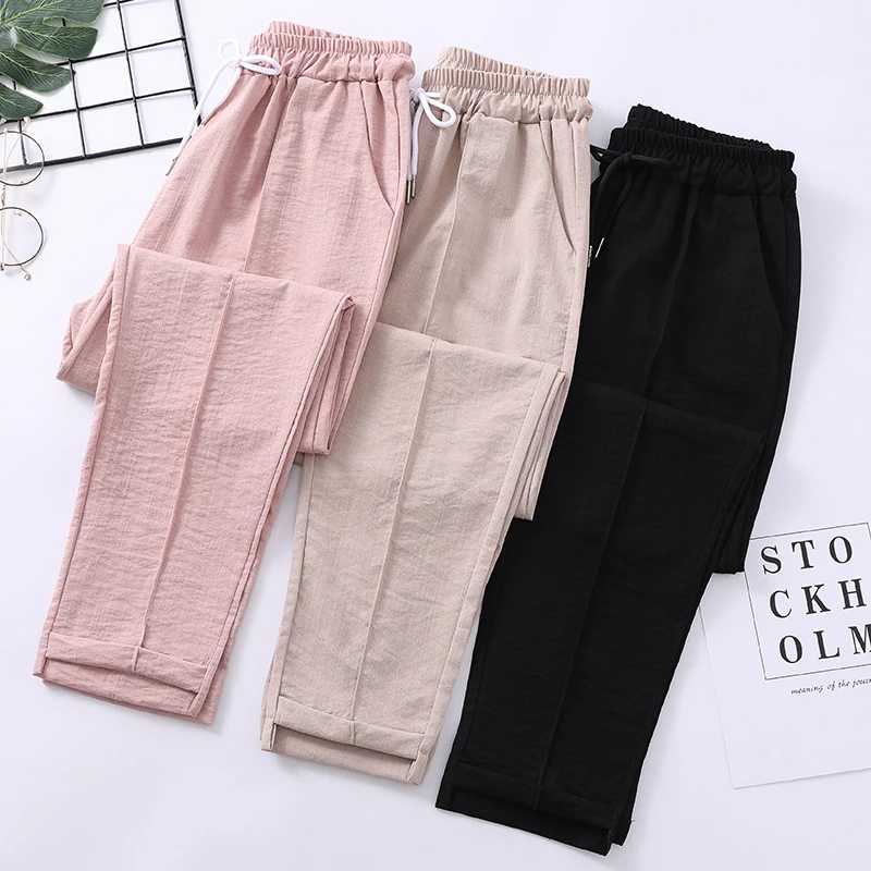 Sweatpants Women Pants Summer Fashion Korean Casual Loose Harem Pant Bottoms Joggers Trousers Female Pink Black