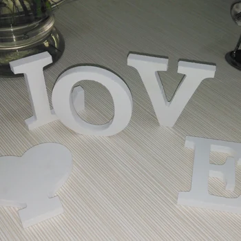 new wooden White English letters combination diy wedding love confession 3d sticker home decor Modern liberal