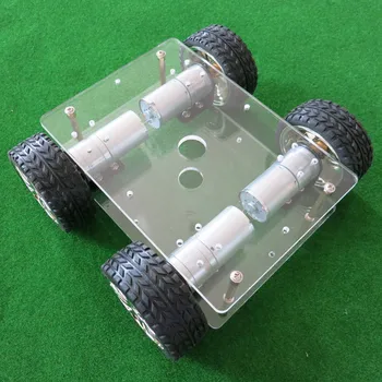 

Smart car chassis Acrylic DIY Smart patrol car gear motor car model 6V 133RPM