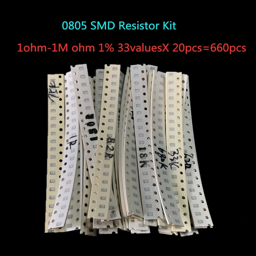 Набор резисторов 0805 SMD набор 1 Ом м 1% 33 20 шт. = 660 для образцов|Резисторы| |