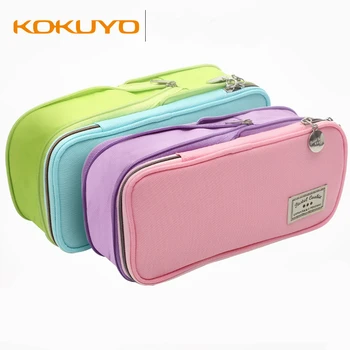 

Japan OKUYO New Arrival Pencil/Pen Storage Bag Fresh Color Pencil Bag For School Students Large Capacity Double Layers Good Gift