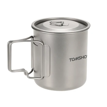 

Lixada Titanium Cup Mug Pots Tableware Outdoor Camping Cup Cooking Pots Picnic Water Cup Mug of Coffee Tea with Lid 420ML