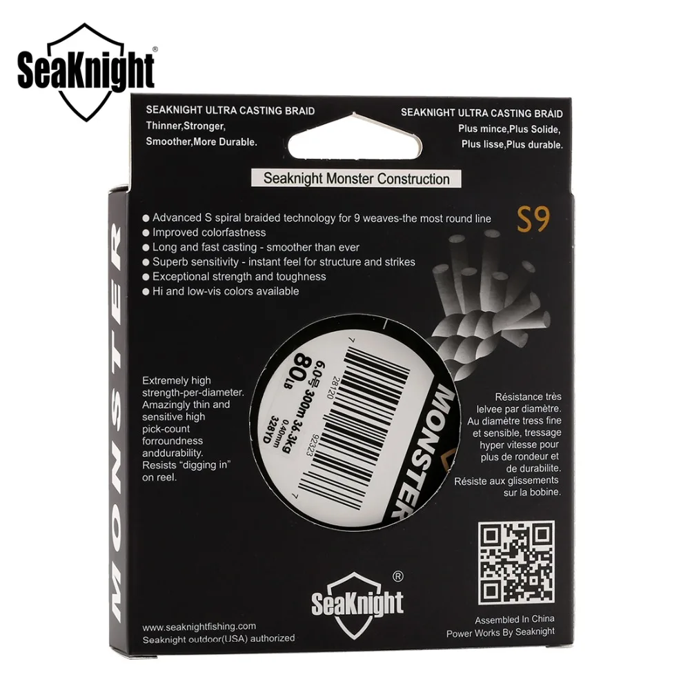 SeaKnight Monster S9 300 м плетеные лески 9 нитей мультифиламентные PE зеленые 30 фунтов 40 фунтов 50 фунтов 80 фунтов 100 фунтов