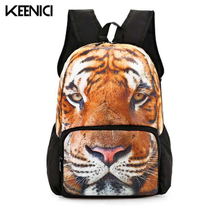 

KEENICI Cool Children 3d Animal Felt Backpack Men's Backpack Crazy Horse Printing Bag For School Girls College Student Bagpack