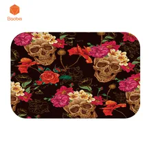 Прихожая приветственные напольные коврики красивый череп с цветочным принтом коврик для ванной комнаты Придверные коврики гостиная Противоскользящий коврик