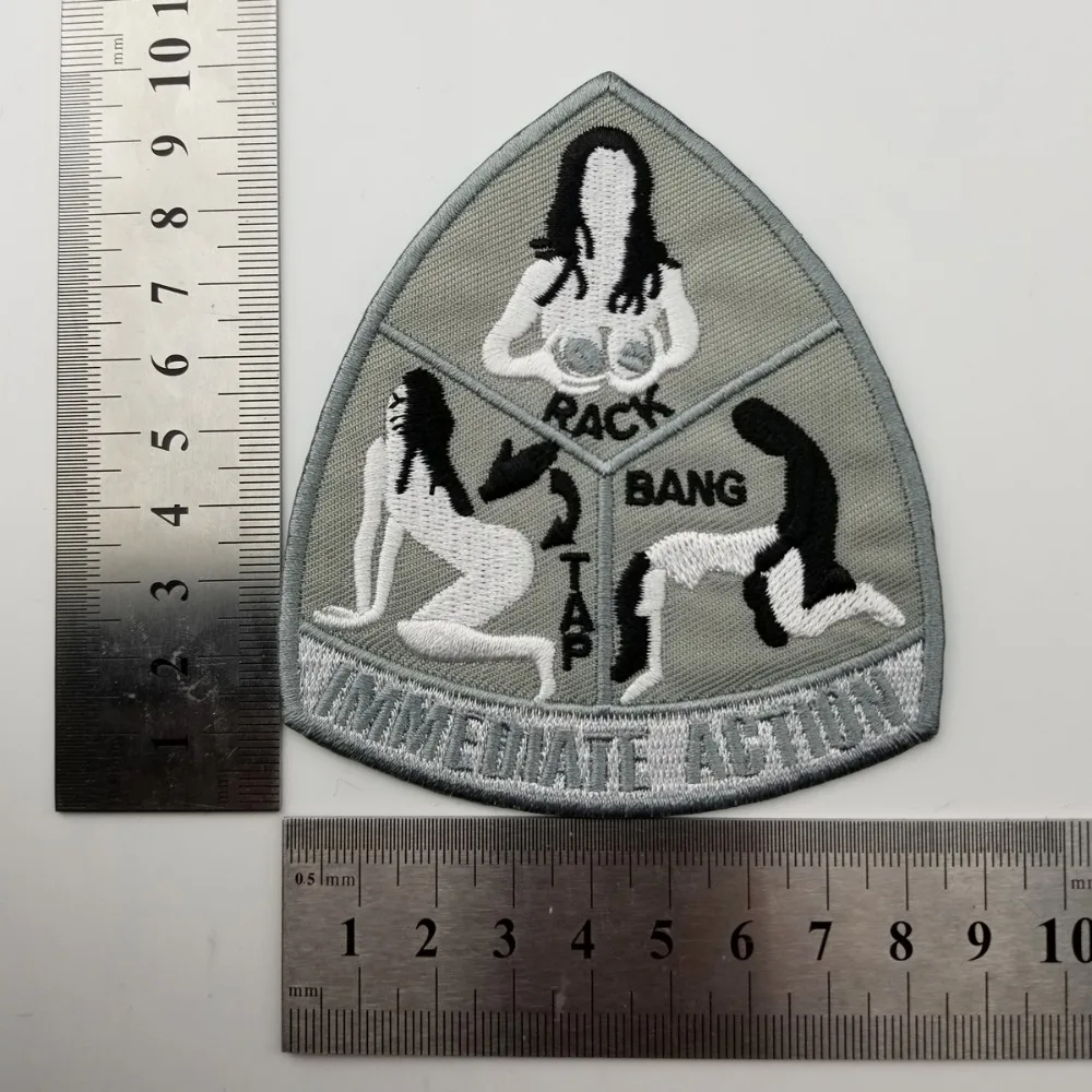 G0329 (2)Wholesale Immediate Action Tap Rack Bang Military Patch Iron on Uniform Morale Military Badge 4 Inches Patch