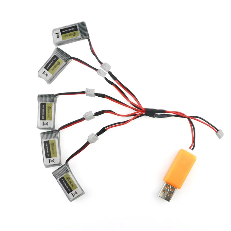 5 шт. USB коннектор для зарядки аккумуляторов E010 E010C E011 E013 3 7 в 260 мАч 45C|3.7v 260mah|lipo battery