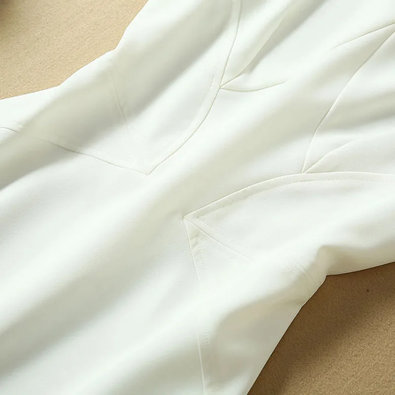 Amalamuddin Milan Подиум дизайнерское Высокое качество Лето новые женские модные вечерние платья для работы сексуальное элегантное шикарное белое платье-жилет