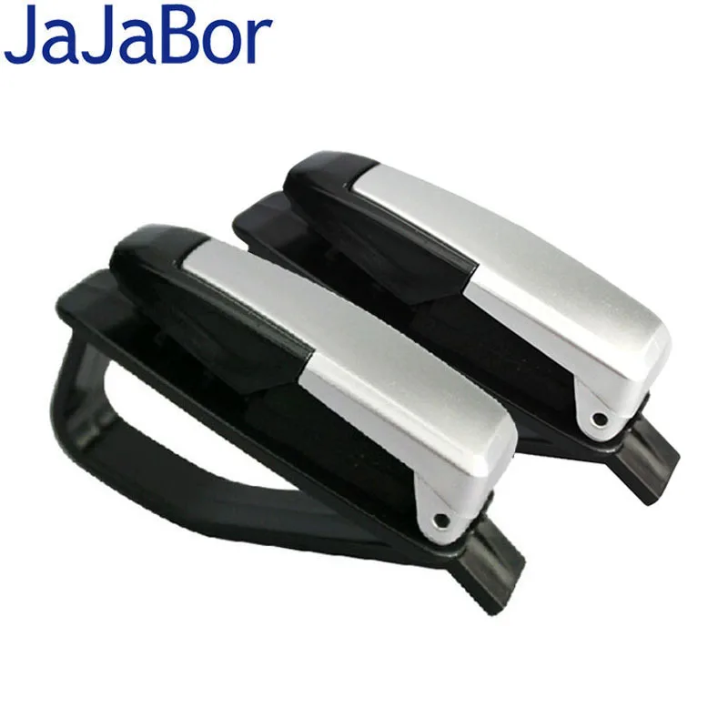 JaJaBor Автомобильный солнцезащитный козырек держатель для солнцезащитных очков зажим для билетов, застежка для карточек Cip портативный ABS зажим для очков универсальные автомобильные чехлы для очков
