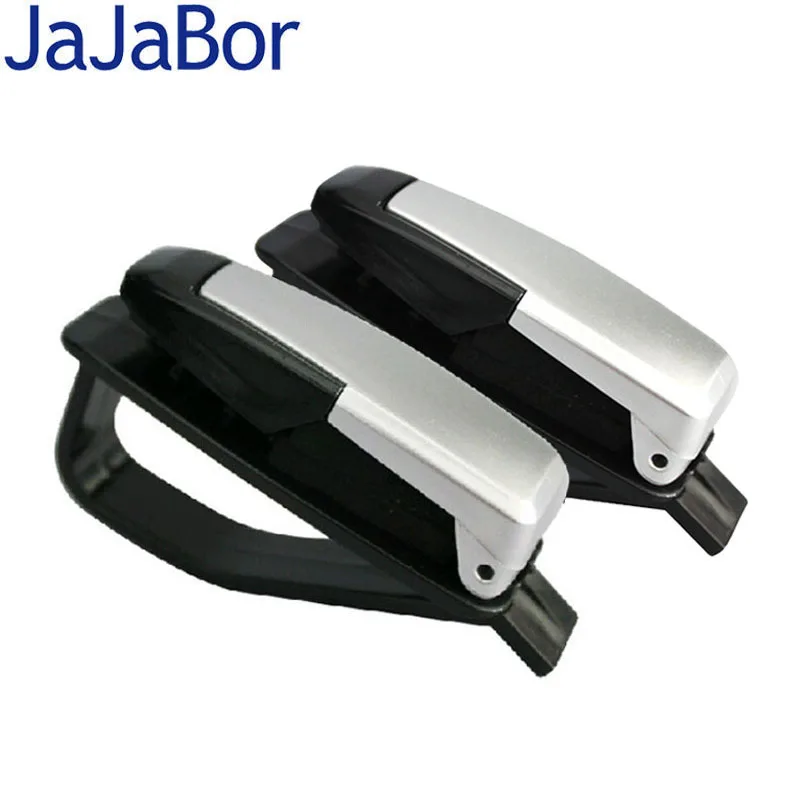 

JaJaBor Car Sun Visor Sunglasses Holder Ticket Card Clamp Fastener Cip Portable ABS Eyeglasses Clip Universal Car Glasses Cases