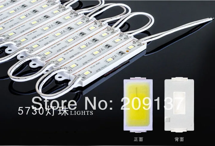 Супер Яркий 600 шт. DC12V 3 Led s 5730 SMD Холодный белый водонепроницаемый светодиодный