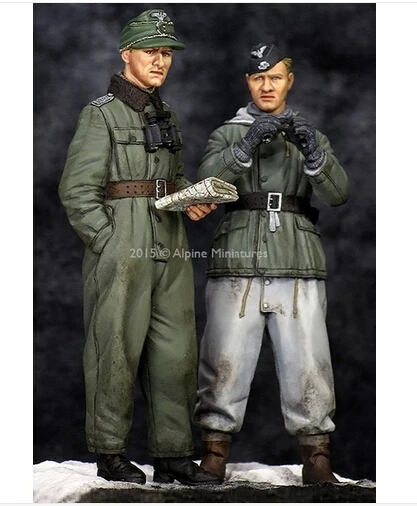 Resin Kits 1 35 Scale WW2 German 2 people check terrain Historical WWII Figure Resin Model