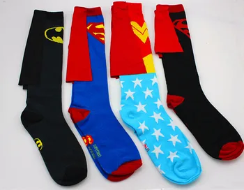 

DC Superman Batman The Flash Wonder Woman knee high long Socks summer style cotton weed socks party cosplay socks