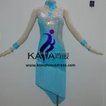 Горячие Продаж! KAKA-L140253, Женщины Танцуют Износ, Девушки Бахромой Латинской Dress, Dress Танго Сальса Самба Румба Чача Dress, Латинский Танец