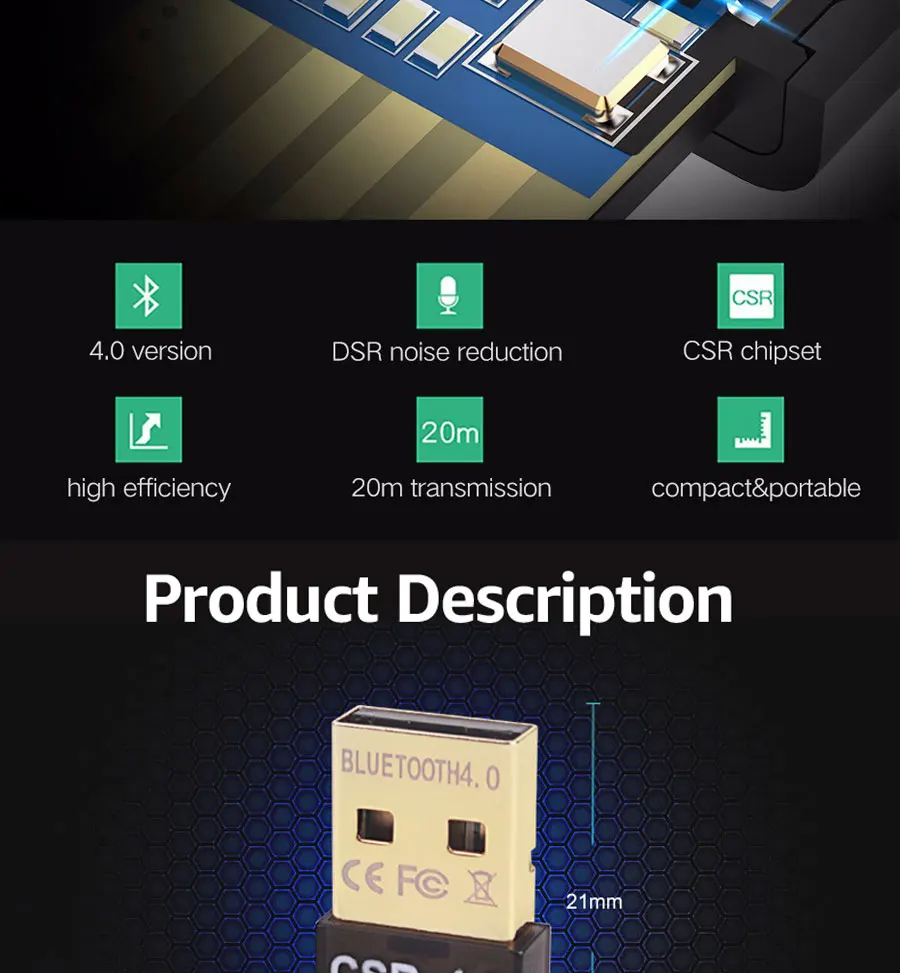 Bluetooth адаптер USB ключ для компьютера ПК беспроводная мышь, Bluetooth, динамик CSR 4,0 Музыкальный USB приемник USB Bluetooth адаптер