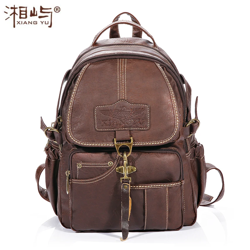 2017 New Big Capacity PVC Women s Vintage Shoulder Bags Black Double Zipper Backpack Leather Travel