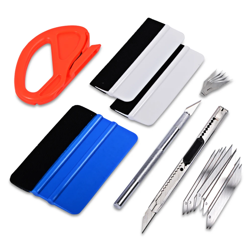 EHDIS Vinyl Carbon Fiber Film Wrapping Scraper Kit Window Tint Squeegee Sticker Wrap Cutter Knife Auto Car Styling Accessories