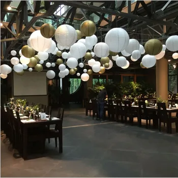 

Free shipping 10pcs 25cm 10 inch white Round Festival lanterns wedding Christmas hotel garden party decoration
