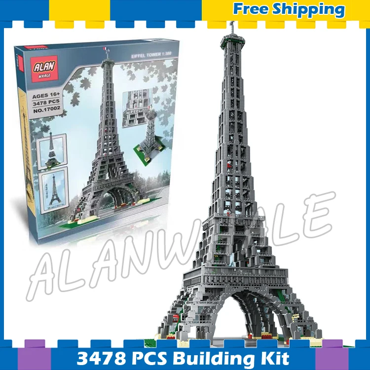 

3478pcs Architecture Make & Create Eiffel Tower 1:300 Scale Model Building Blocks 17002 Assemble Gifts sets Compatible With Lego