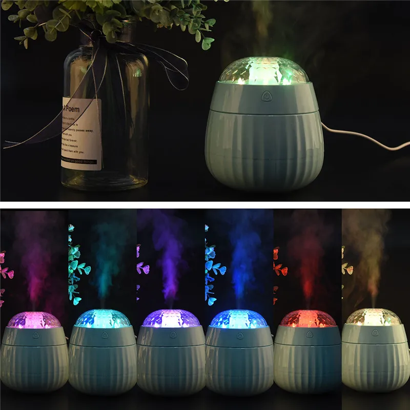 

380ML USB Projector Air Humidifier Mini Air Purifier Freshener With Colorful Changing LED Light Humidifiers Diffuser Mist Maker