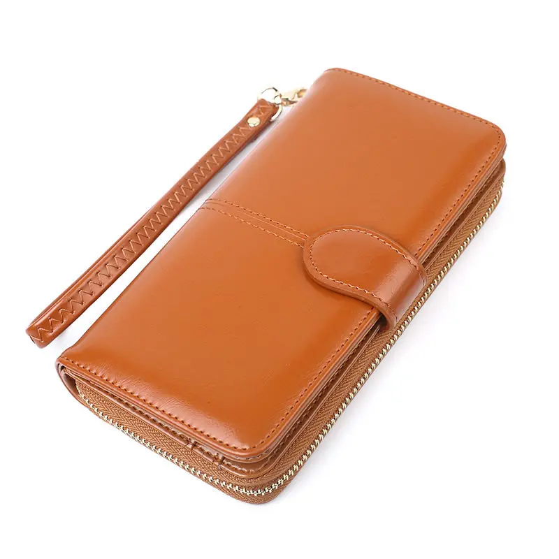 

2019 Hot High quality zipper long ladies card bag ladies wallet Fashion lady long zip coin purse Soft PU leather wallet