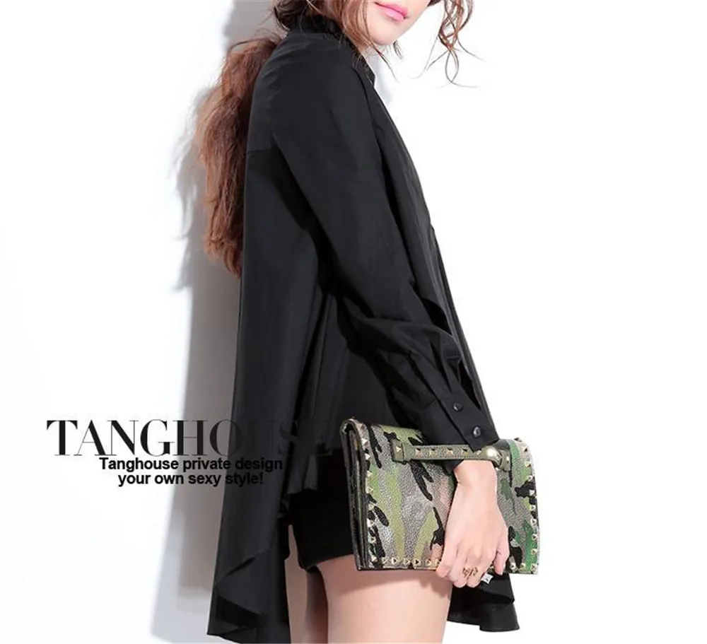 Plus size L-3XL Autumn Chiffon Loose Blouse Women Fake 2 PCS Clothing Long Sleeve Casual Shirt Casual Oversized Top (18)