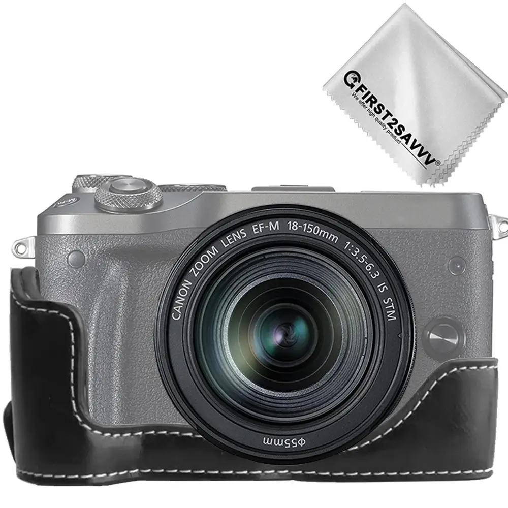 First2savvv кожа Половина чехол для камеры Сумка база для Canon EOS M6