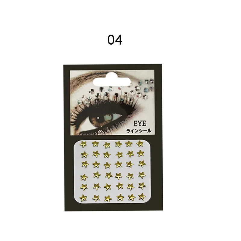 DIY Adhesive Face jewels Gems Temporary Tattoo Eyes Jewels Festival Party Body Gems Rhinestone Flash Tattoos Stickers Body - Цвет: 4