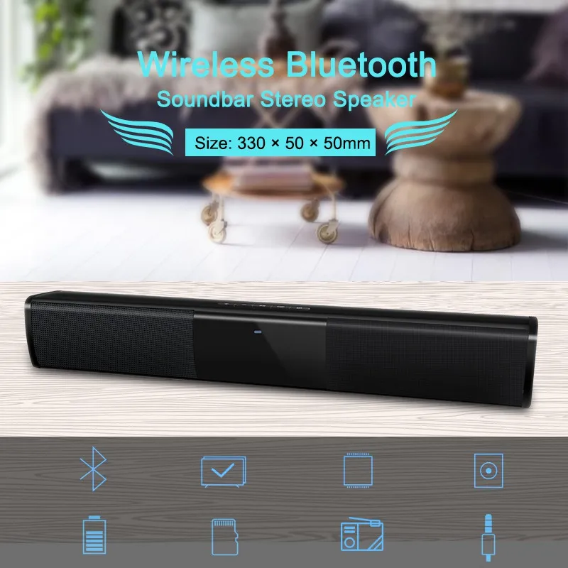 Универсальный беспроводной Саундбар Bluetooth Стерео Динамик ТВ домашний кинотеатр 3D бас стерео Саундбар сабвуфер с fm-радио BS-28A