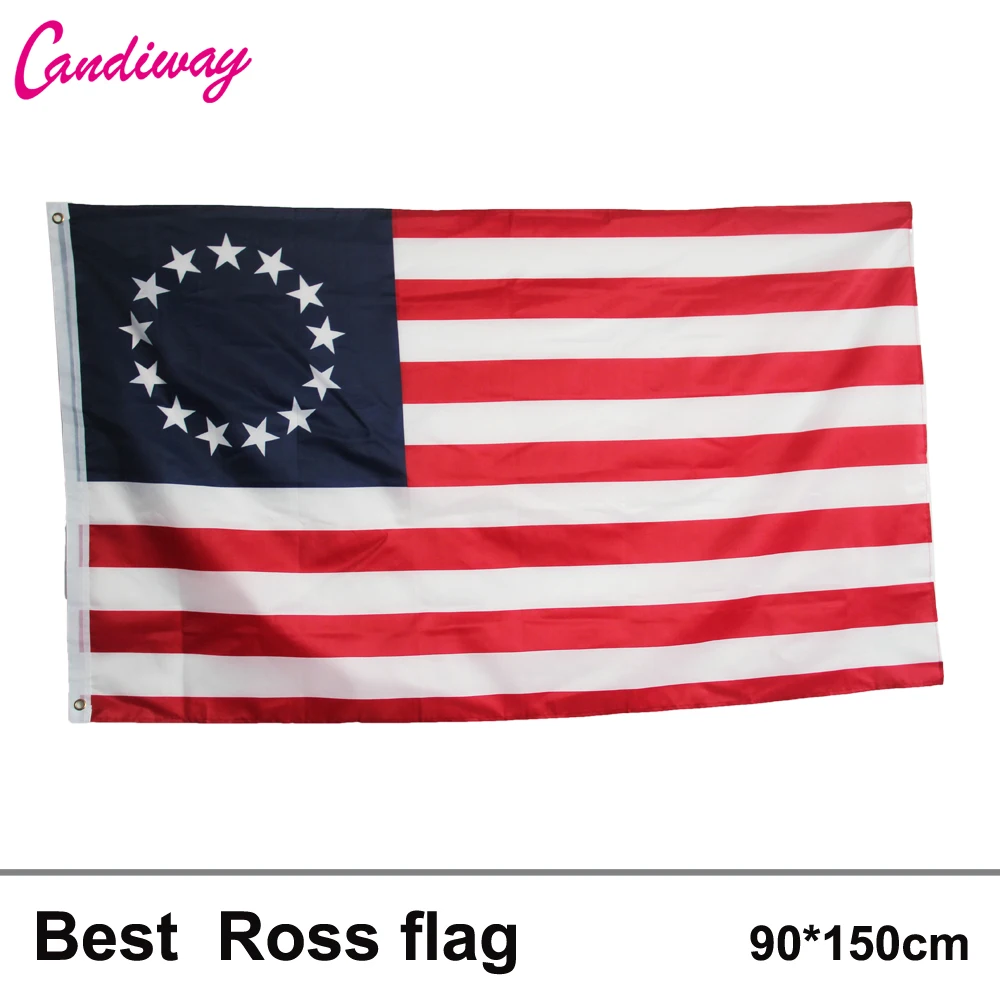 3*5 футов/90*150 см Betsy Ross хлопок чай пятнистый флаг Офис/активность/парад/Фестиваль/украшение дома в возрасте 13 звезд BETSY ROSS