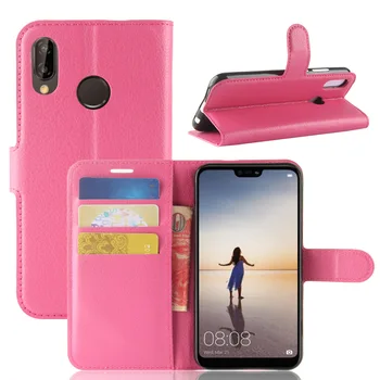 

100pcs/lot free shipping Litchi Grain wallet leather case with card holder For huawei P20/P20 PRO/P20 Lite/Nova 3E/P20 PLUS