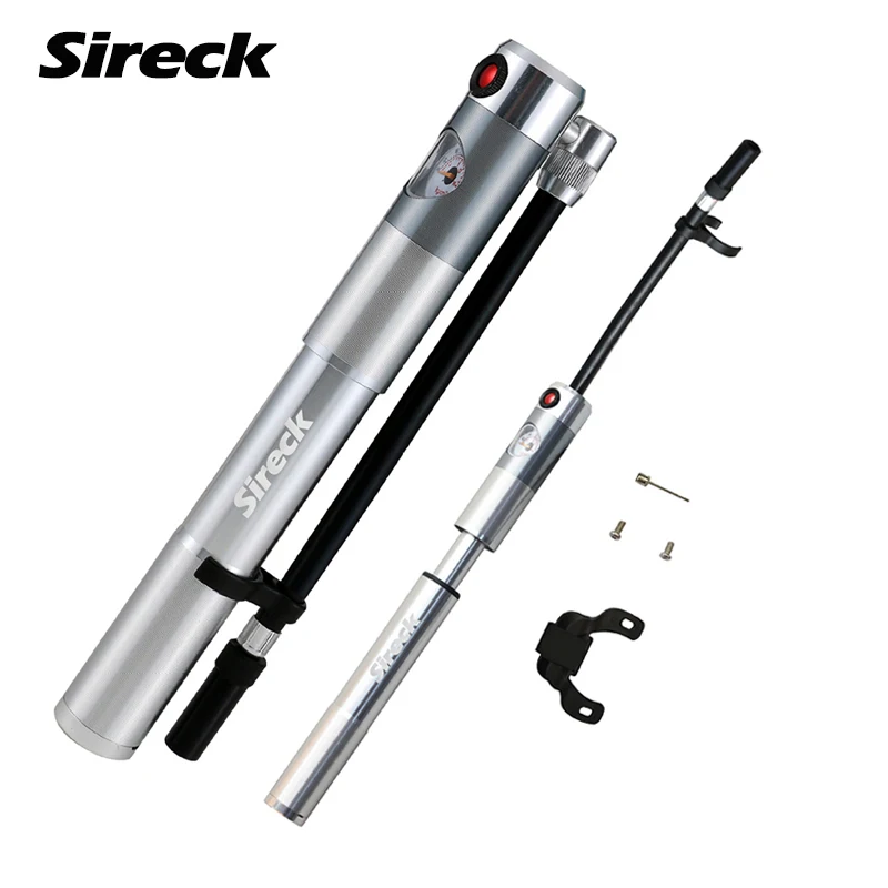 

Sireck Bicycle Pump Bike Mini Tire Pump With Pressure Gauge Aluminum Alloy Portable Ball Bicycle Air Pump Cycling Accessories