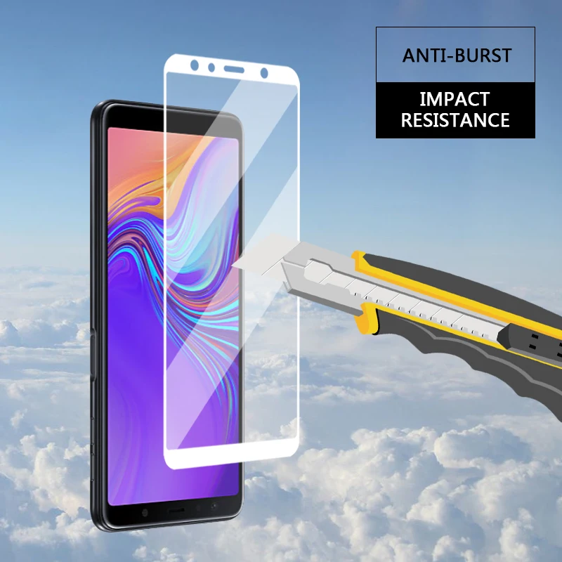 Защитное стекло для экрана для samsung Galaxy A8 PLUS A7 A6, полное покрытие, закаленное стекло, пленка для samsung Galaxy A7 A8 A6