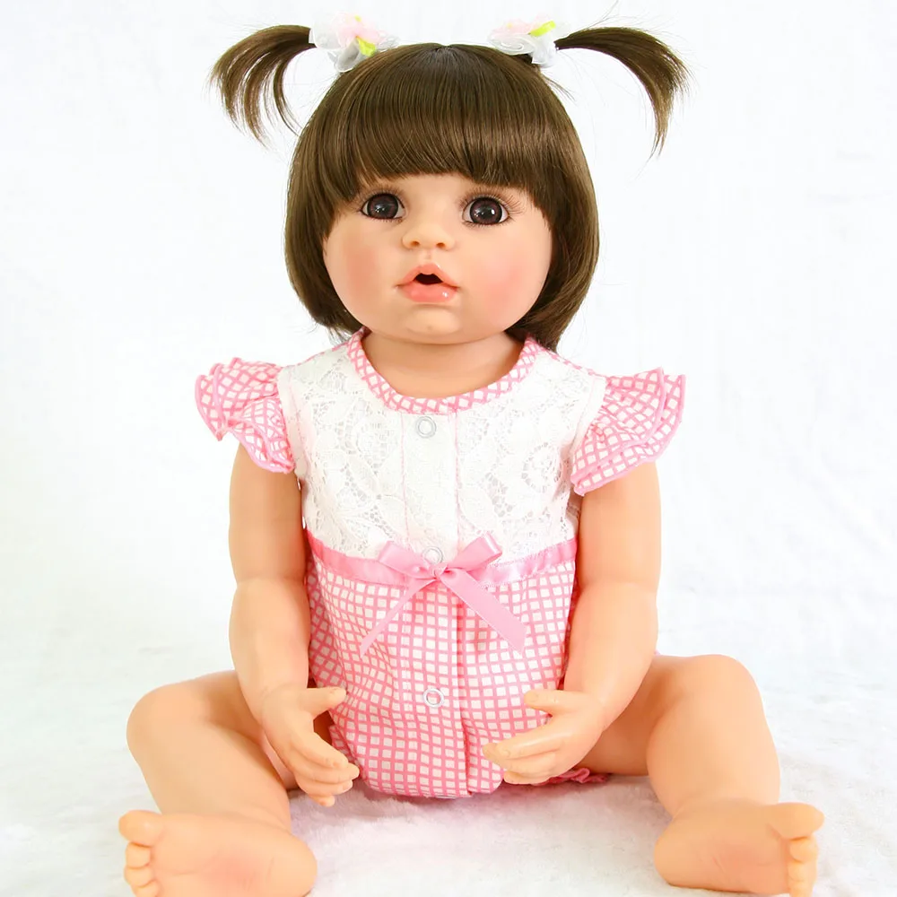 

22 Inch Reborn Alive Girl Doll FULL Silicone Realistic vinyl newbornPrincess Baby Doll Toy modeling Christmas Gifts Shower