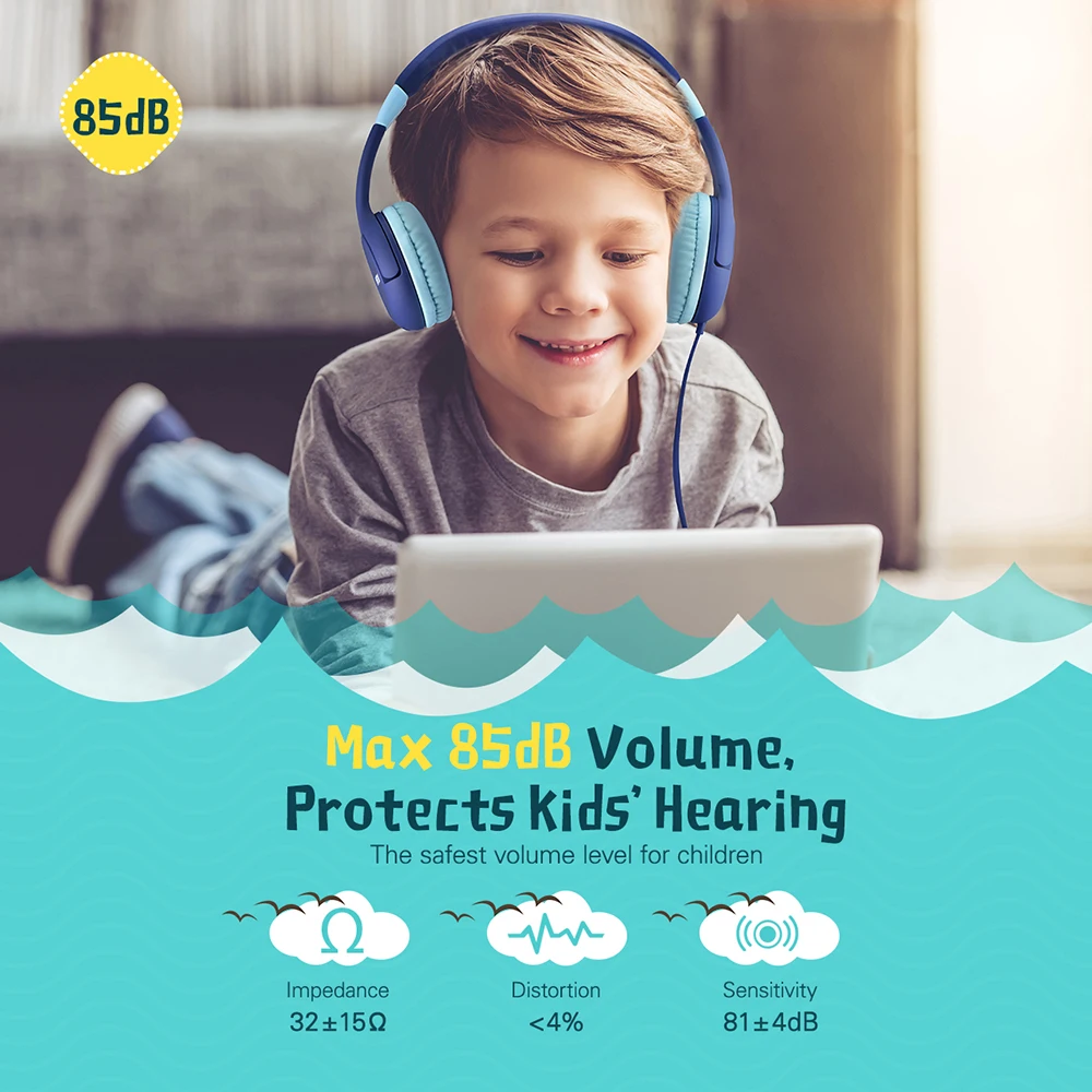 Mpow CH1S детские наушники 85DB ограниченная Защита слуха детские наушники шумоподавление наушники для мальчиков/девочек Малыш с микрофоном
