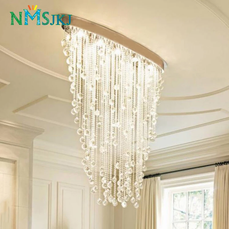 

Elegant Oval Curtain Style Luxury Modern LED Crystal Chandelier for Living Room Restaurant Hotel